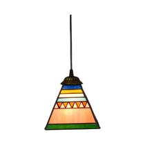 Luminária Pendente Colorida De Vidro Colorido Estilo Mediterrâneo Boêmio Com Cúpula De Mosaico Para