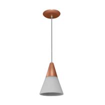 Luminária Pendente Colorido Cone Com Vidro Balcão Bancada na cor Cobre