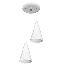 Luminaria Pendente Colorido Duplo Para Sala Quarto Cozinha - Branco Luminaria Pendente Colorido Duplo Para Sala Quarto Cozinha - Branco
