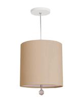 Luminária Pendente Com Cristal Cúpula Cáqui 25X25 1E27