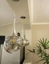 Luminária Pendente Condulai Bola Vidro Fume - 1 Lâmpada E27