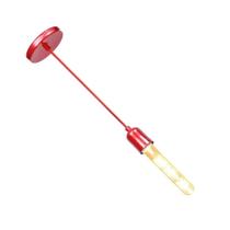 Luminaria Pendente Condulai Enerlux Solaris Vermelha Para Lampada Filamento 6474