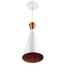 Luminária Pendente Cone Aluminio Magnifico 33x15cm Branco