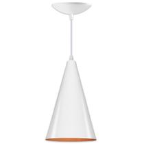 Luminária Pendente Cone Branco / Cobre