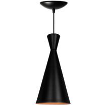 Luminária Pendente Cone Venturi Preto Fosco / Cobre