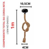 Luminária Pendente Corda Retro Rustico Decorativo cor da Corda Marrom E27