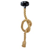 Luminária Pendente Corda Retro Rustico Decorativo cor da Corda Marrom E27