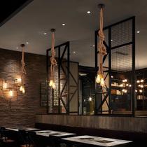 Luminária pendente corda rustico 2 bocais