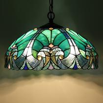 Luminária pendente COTOSS Tiffany, decoração em vitral de 41 cm Luminária pendente COTOSS Tiffany, decoração em vitral de 41 cm