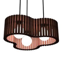 Luminária Pendente Crepusculo Modelo Ripado - Marrom Luminária Pendente Crepusculo Modelo Ripado - Marrom
