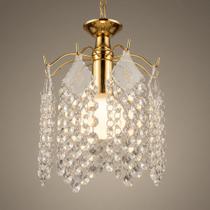 Luminária Pendente Cristal Dourado Luxo Sala Quarto Bivolt
