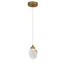 Luminária Pendente Cristal/Metal Gold Ø10cm 5W 3000K Sindora