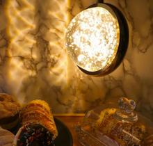 Luminária Pendente Cristal Redondo Brilho Dourado Bolha 3 Cores Unitario Cabeceira Sala