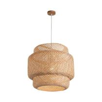 Luminária Pendente De Bambu Com Led De 30cm, Lustre Trançado De Mão Para Decoração De Casa, Sala De