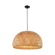 Luminária Pendente de Bambu e Rattan - Feita à Mão para Sala de Jantar