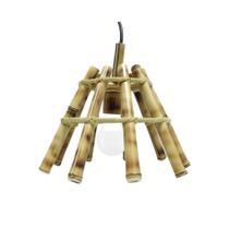 Luminária Pendente de Bambu para Pergolado Área Gourmet e Varanda Tamanho Pequeno
