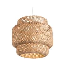 Luminária Pendente De Bambu Tricotada À Mão Estilo Chinês Lustre Pendurado Decoração De Casa