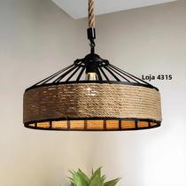 Luminária Pendente De Corda De Cânhamo Industrial Retrô, Lustre De Teto, Luz Antiga Para Sala De
