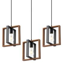 Luminária pendente de cozinha de madeira de 9 mm, conjunto de 3 com cabo de 62 cm Luminária pendente de cozinha de madeira de 9 mm, conjunto de 3 com cabo de 62 cm
