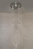 Luminária Pendente De Cristal Base De Inox 30cm De Diâmetro