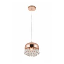 Luminária Pendente de Cristal Luxo Ouro Brilho LED 3x1