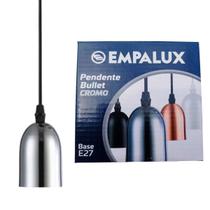 Luminaria Pendente De Luz Bullet Cromo E27 Pe10022 Empalux Luminaria Pendente De Luz Bullet Cromo E27 Pe10022 Empalux