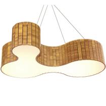 Luminária Pendente De Madeira Orgânico 70 Cm