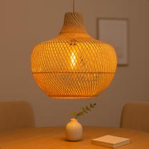 Luminária Pendente De Teto Fibra De Rattan Natural Rustica - Anajé-40 Luminária Pendente De Teto Fibra De Rattan Natural Rustica - Anajé-40