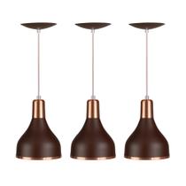 luminária pendente de teto kit 3 Gota Berlin Luxo Sala/Cozinha - PREMIUM ILUMINAÇÃO