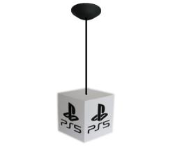 Luminária Pendente de Teto Playstation 5 Branca Luminaria PS5 Gamer