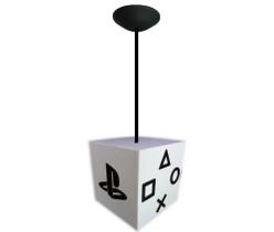 Luminária Pendente de Teto Playstation Branca Luminaria PS Gamer Luminária Pendente de Teto Playstation Branca Luminaria PS Gamer