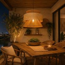 Luminária Pendente de Vime Estilo Palha Moderno 50 cm Luminária Pendente de Vime Estilo Palha Moderno 50 cm