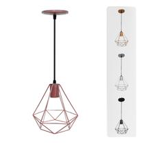 Luminária Pendente Diamante Lustre Aramado Retrô Elegance