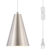 Luminária pendente Dijiahua em níquel escovado com cabo de conexão 60W Luminária pendente Dijiahua em níquel escovado com cabo de conexão 60W