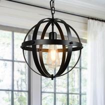 Luminária pendente DINGLILIGHTING Vintage Globe Black Luminária pendente DINGLILIGHTING Vintage Globe Black