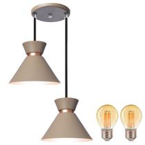 Luminária Pendente Duplo Berlin 15cm Fendi + Lâmpada Led Luminária Pendente Duplo Berlin 15cm Fendi + Lâmpada Led