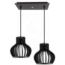 Luminária Pendente Duplo Madeira Circus 15cm CQ Soquete E27 Luminária Pendente Duplo Madeira Circus 15cm CQ Soquete E27