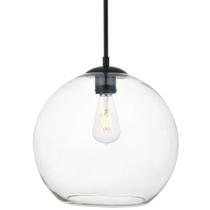 Luminária Pendente Elegant Lighting Baxter Preta Transparente 30 cm
