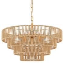 Luminária pendente ELYCCUPA 6-Lights Tecida à Mão em Rattan com 50 cm de diâmetro