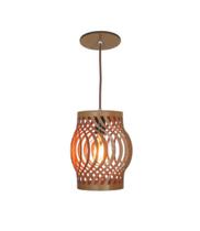 Luminária Pendente Em Madeira Imbuia Ondas