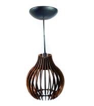 Luminária pendente em Madeira MDF modelo coquinho sem lâmpada Luminária pendente em Madeira MDF modelo coquinho sem lâmpada