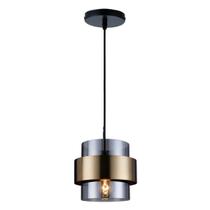Luminária Pendente Em Vidro E Metal Arezzo Moderno Sala Cozinha Quarto 1 Lâmpada E27 Bivolt