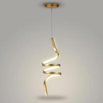 Luminária Pendente Espiral 18w Led Cabeceira Decor Dourado ou Preto