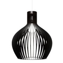 Luminária Pendente Estocolmo MDF 55cm Bivolt 100W Preta Lenobre