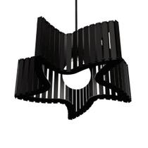 Luminária Pendente Estrela Do Mar Modelo Ripado - Preta