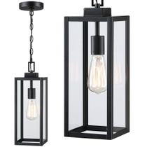 Luminária pendente externa Faymart 43 cm Metal Glass Chain 110V-220V Luminária pendente externa Faymart 43 cm Metal Glass Chain 110V-220V