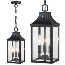 Luminária pendente externa MYHXQ 15" Dusk to Dawn Black