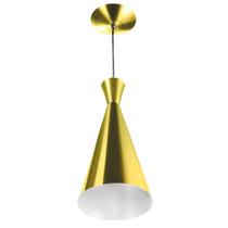 Luminária Pendente Funil Aluminio Tom Dixon Dourado Metalico Luminária Pendente Funil Aluminio Tom Dixon Dourado Metalico