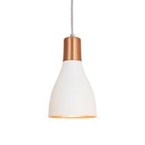 Luminária Pendente Garrafa Vintage Alumínio Prelúdio E27 Branco/Cobre