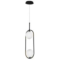 Luminária Pendente Gemini Preto 2 Globo Vidro Spotline Luminária Pendente Gemini Preto 2 Globo Vidro Spotline